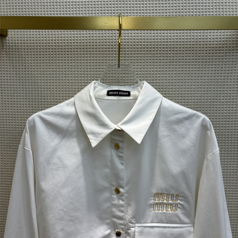 miumiu fake two piece lapel long sleeve shirt dress