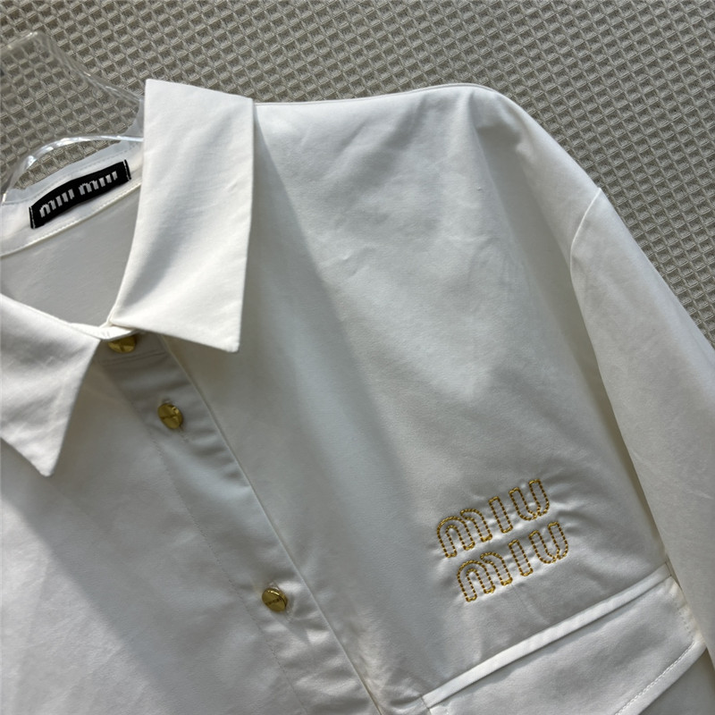 miumiu fake two piece lapel long sleeve shirt dress