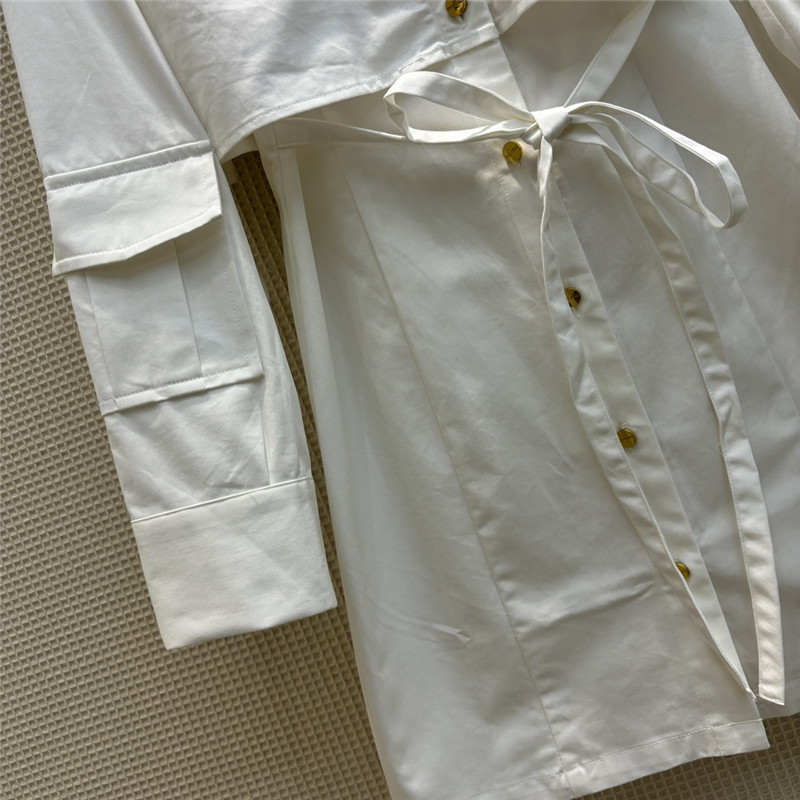 miumiu fake two piece lapel long sleeve shirt dress