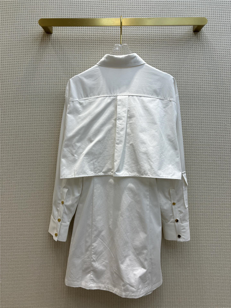 miumiu fake two piece lapel long sleeve shirt dress