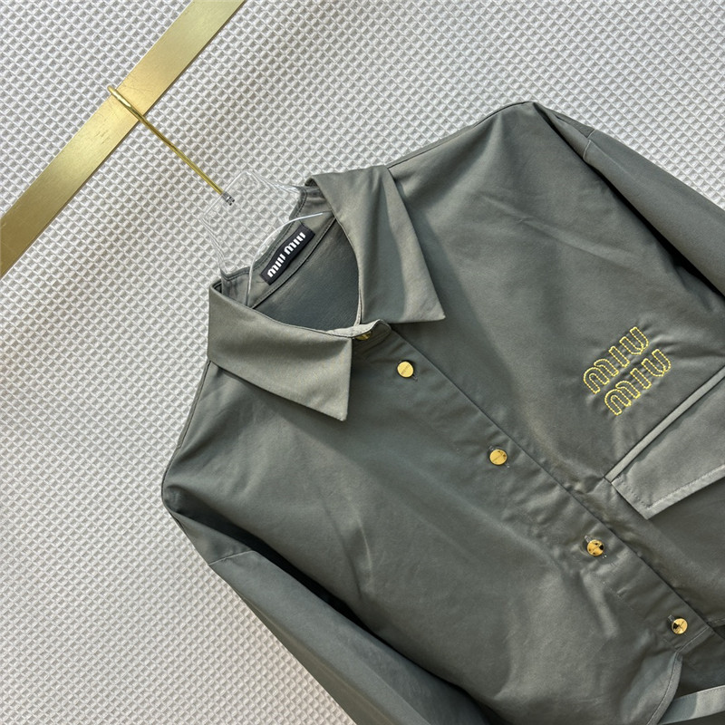 M1um1u fake two piece lapel long sleeve shirt dress