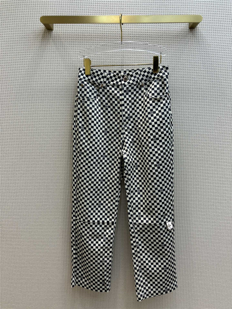 louis vuitton LV classic logo printed denim straight pants