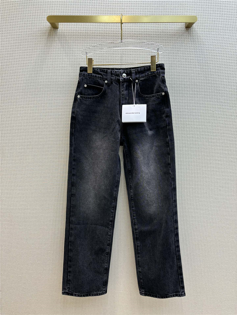 alexander wang straight leg jeans with back pocket lettering