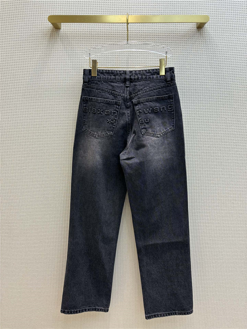 A1exa*der wang straight leg jeans with back pocket lettering