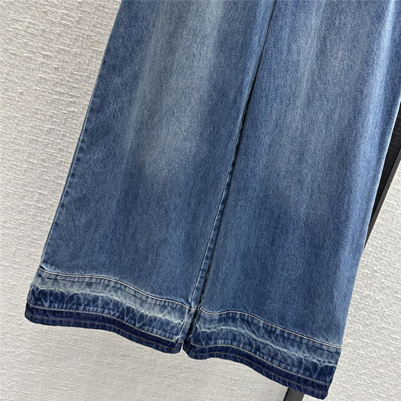 Va1e*ntin0 gradient color block denim wide leg pants