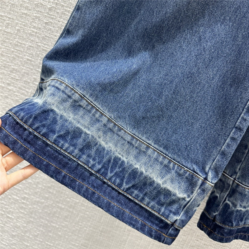 Va1e*ntin0 gradient color block denim wide leg pants