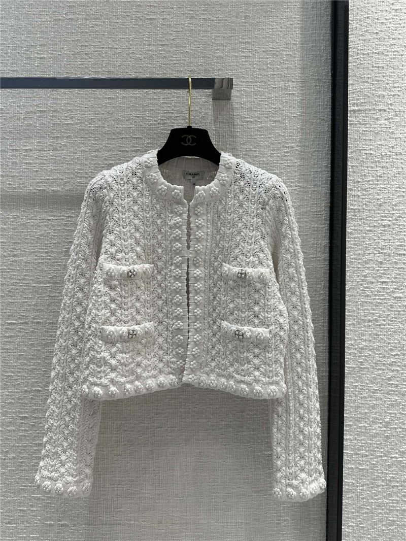 Chanel heavy craft hollow embossed braided cardigan