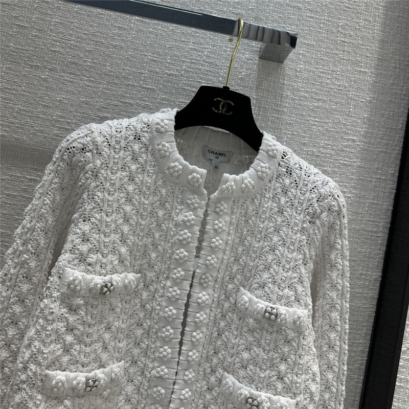 Chanel heavy craft hollow embossed braided cardigan
