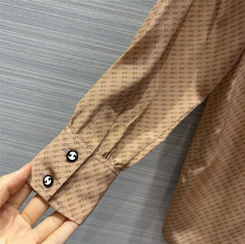 Gvc*1 gg fine logo print silk shirt
