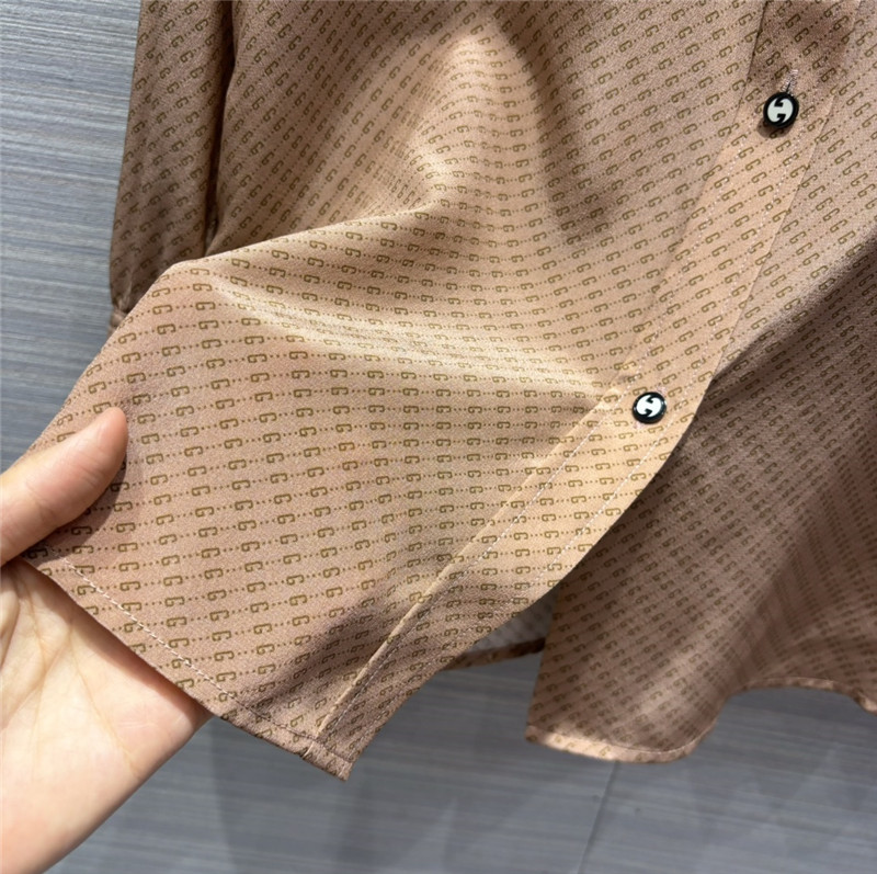 Gvc*1 gg fine logo print silk shirt