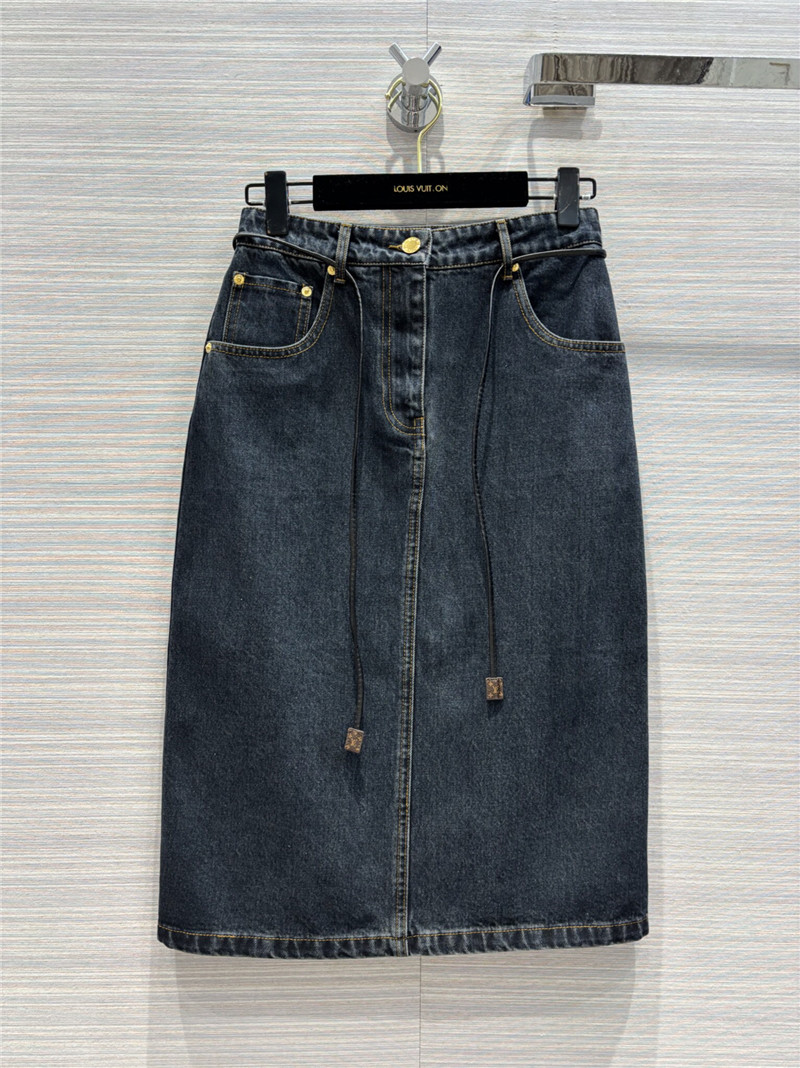 louis vuitton LV new Nautical nautical series denim long skirt