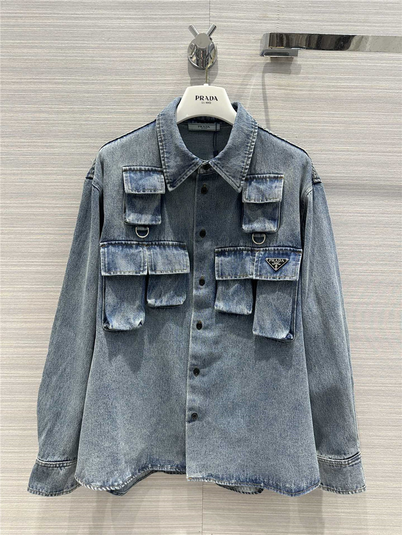 prada enzyme washed nostalgic denim shirt jacket