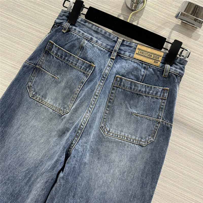 D10r mid-high waist double pocket straight jeans