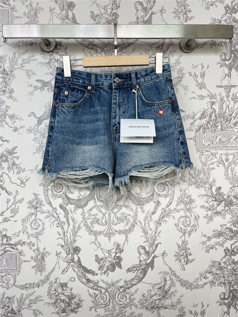 alexander wang new distressed denim shorts