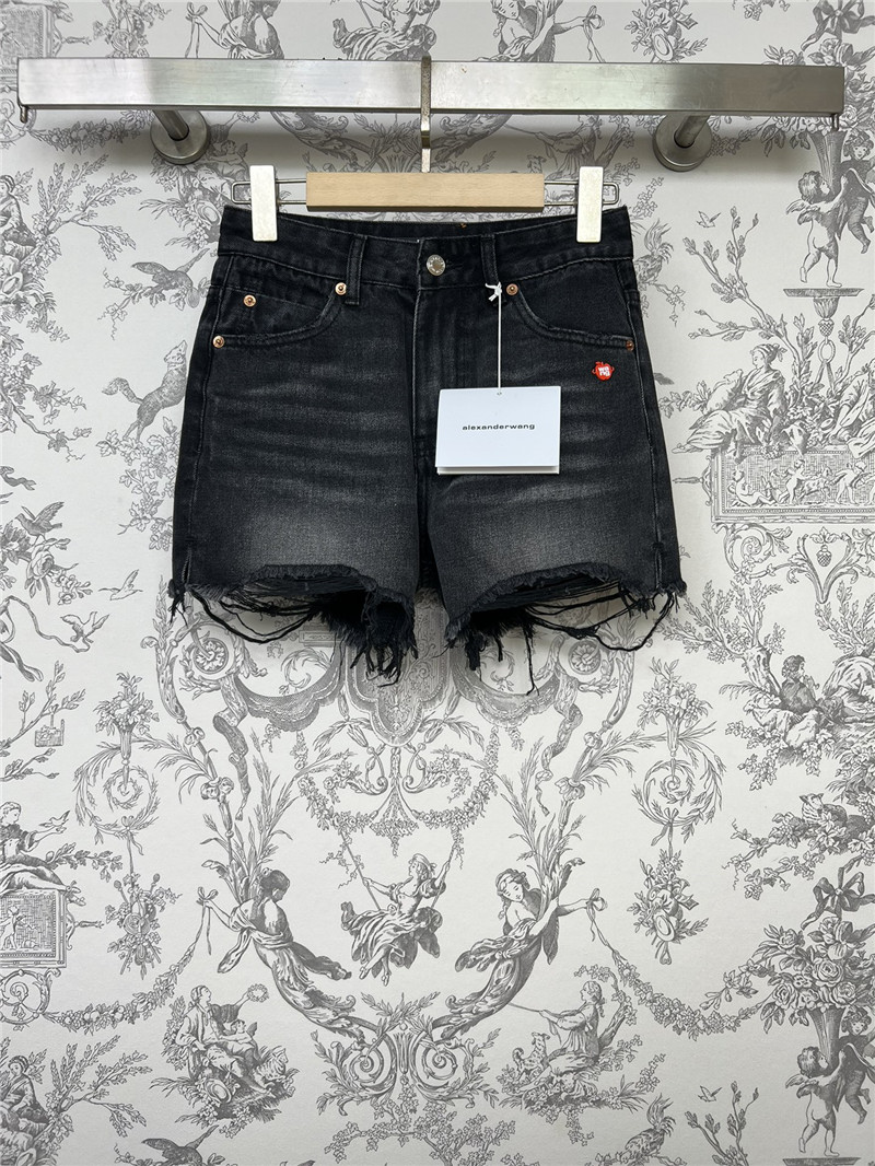 alexander wang new distressed denim shorts