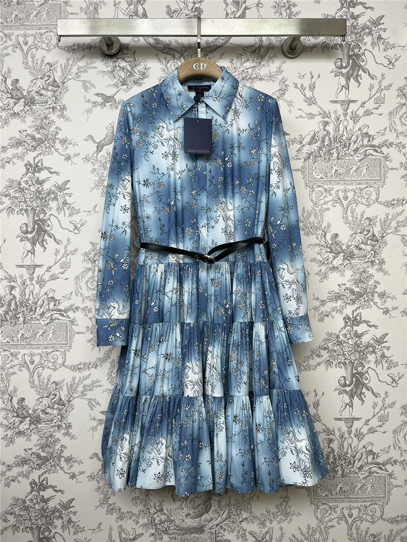 louis vuitton LV new tie-dye printed dress