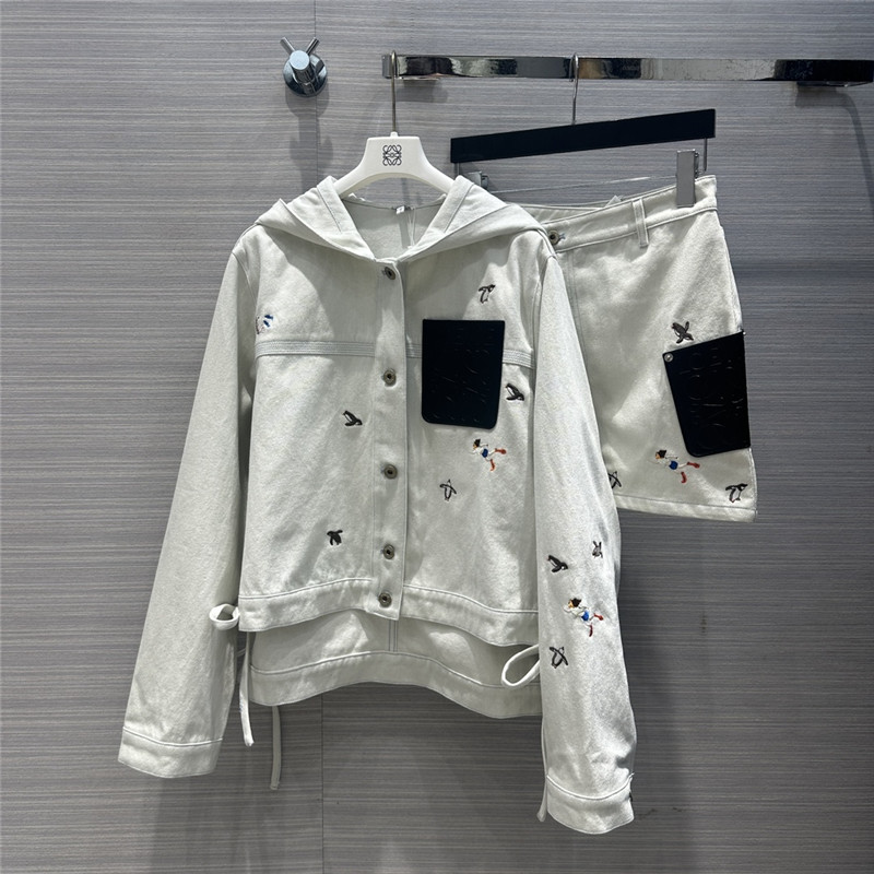 L0ew* colorful denim denim skirt