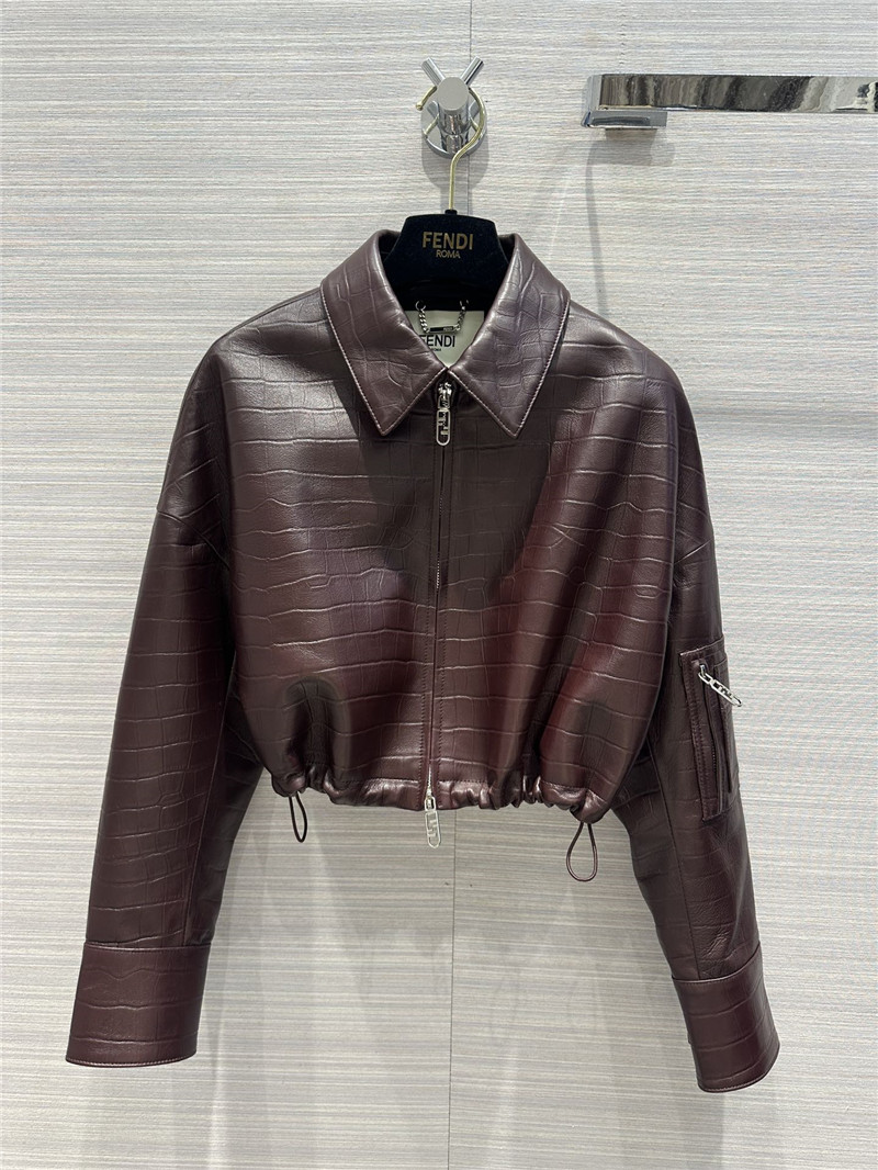 fendi lambskin short lapel jacket