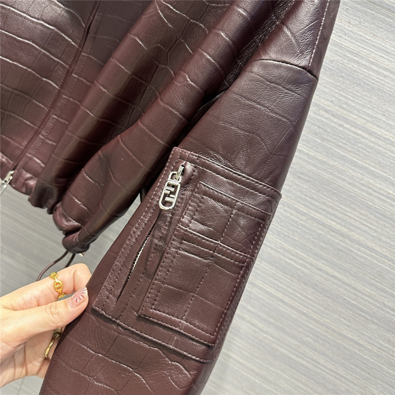 F**di lambskin short lapel jacket