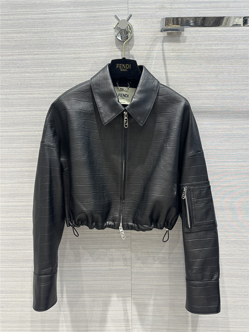 fendi lambskin short lapel jacket