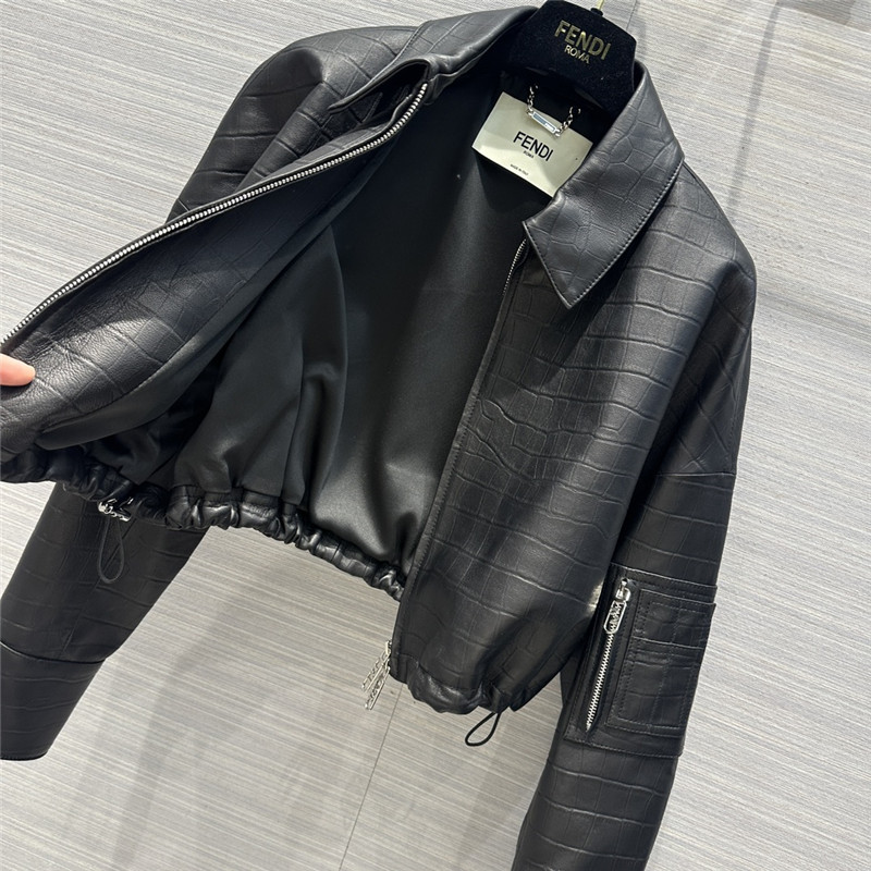 F**di lambskin short lapel jacket
