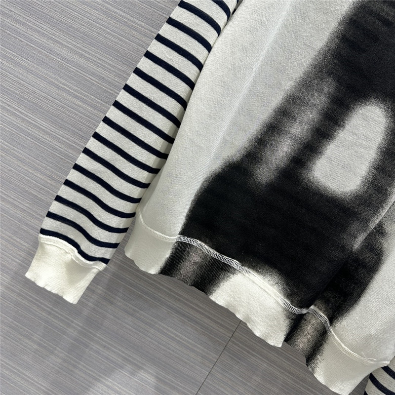 D10r navy eiffel tower tie-dye printed linen sweater