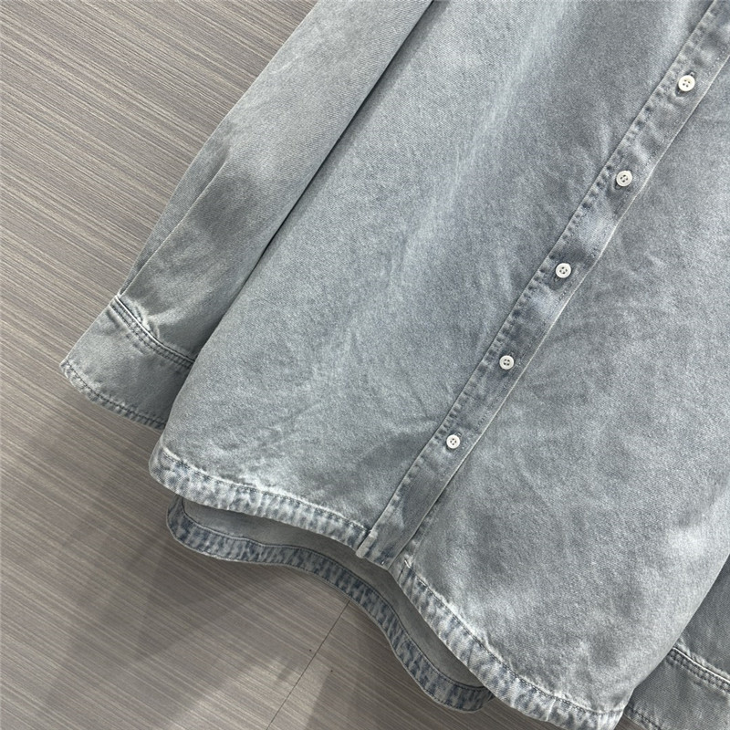 Pra*a vintage enzyme washed premium denim shirt