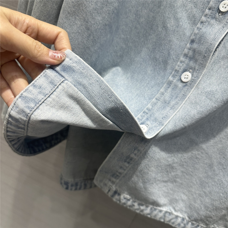 Pra*a vintage enzyme washed premium denim shirt