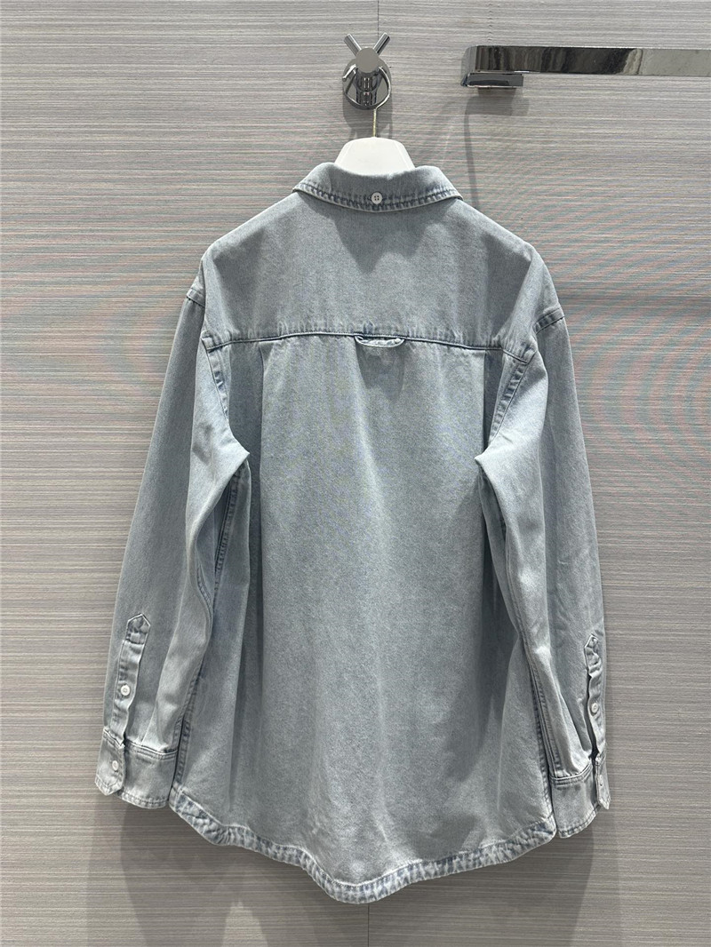 Pra*a vintage enzyme washed premium denim shirt