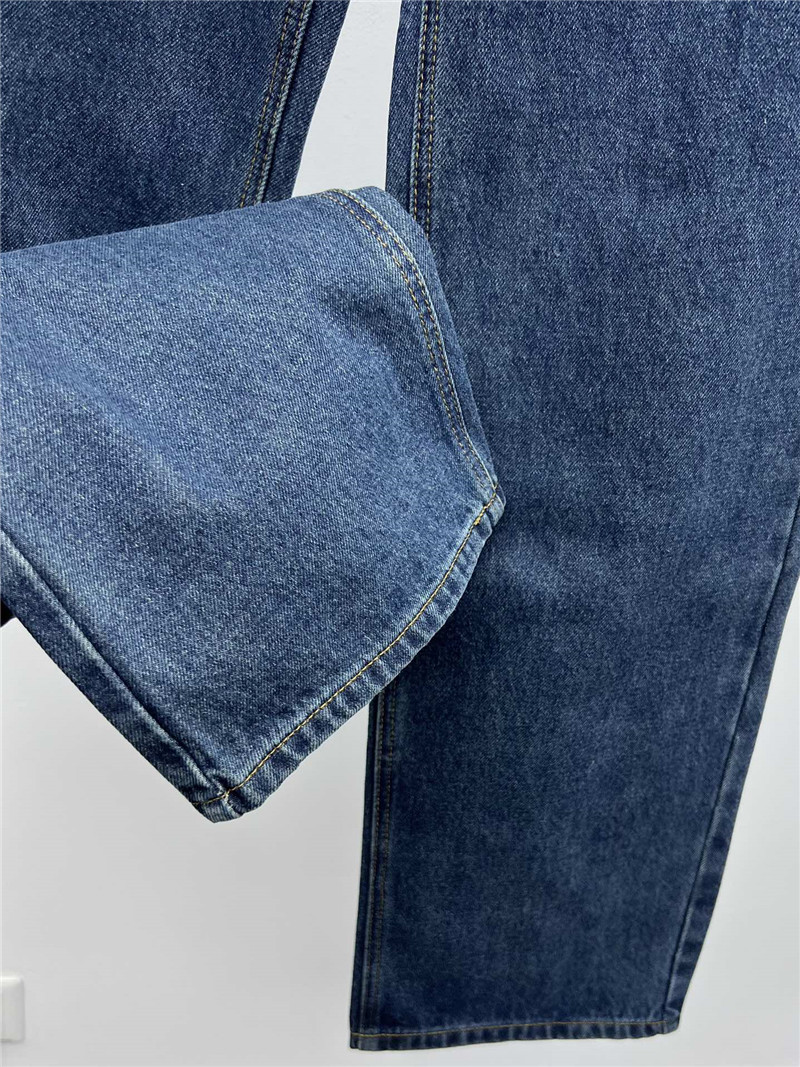 M1um1u metal letter logo wide leg pants