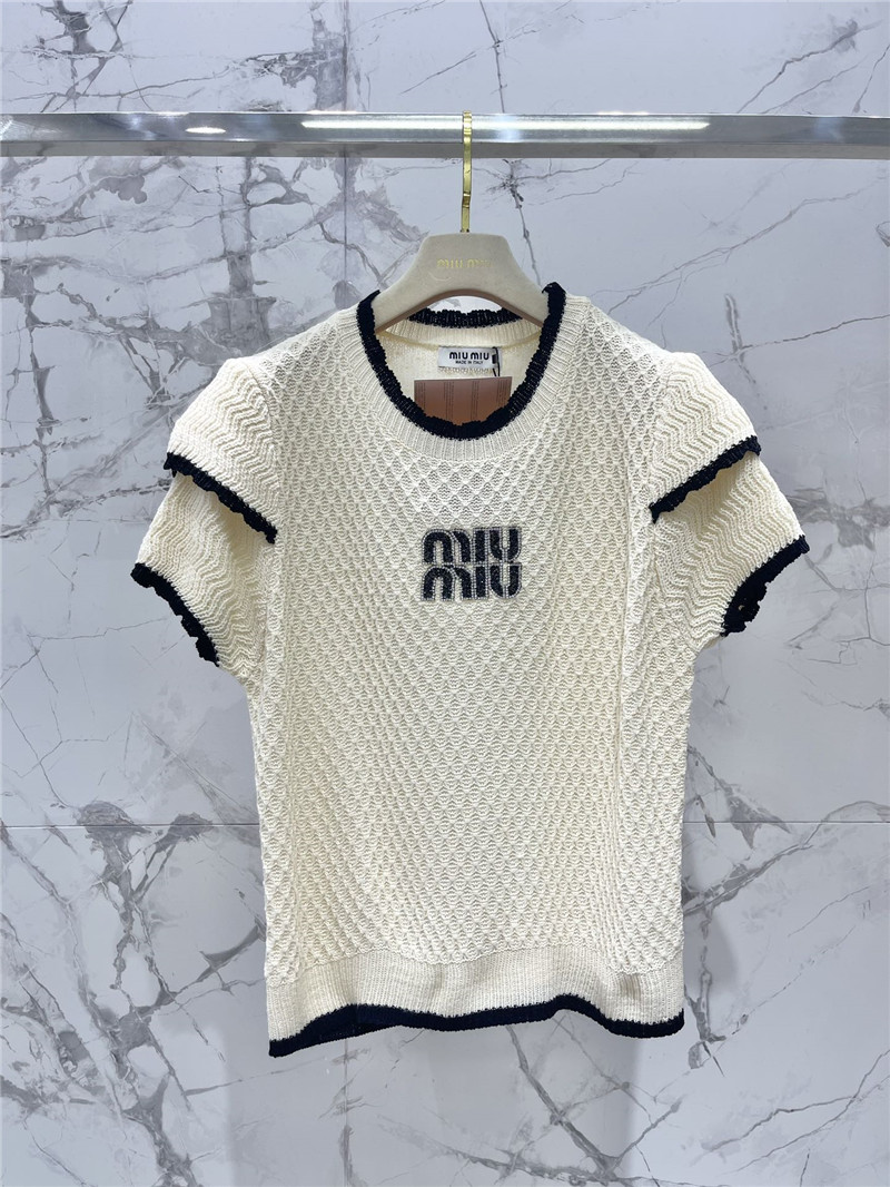 miumiu hot rhinestone cake sleeve sweater