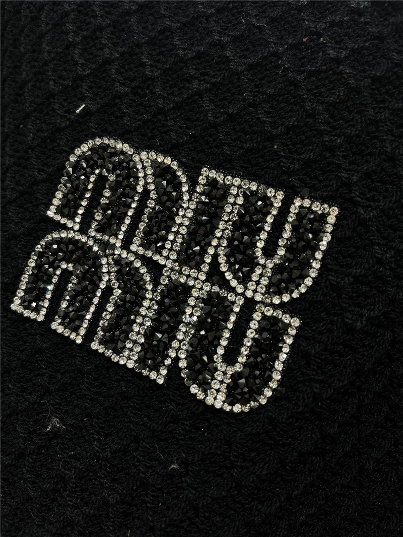 M1um1u hot rhinestone cake sleeve sweater