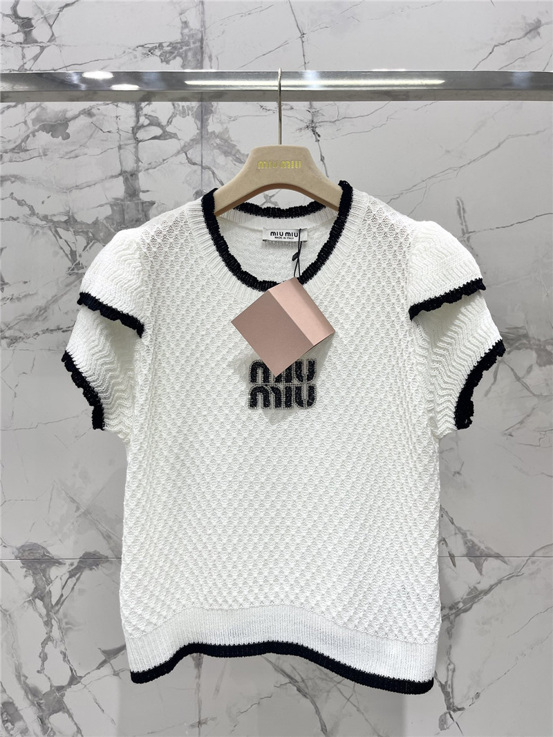 miumiu hot rhinestone cake sleeve sweater