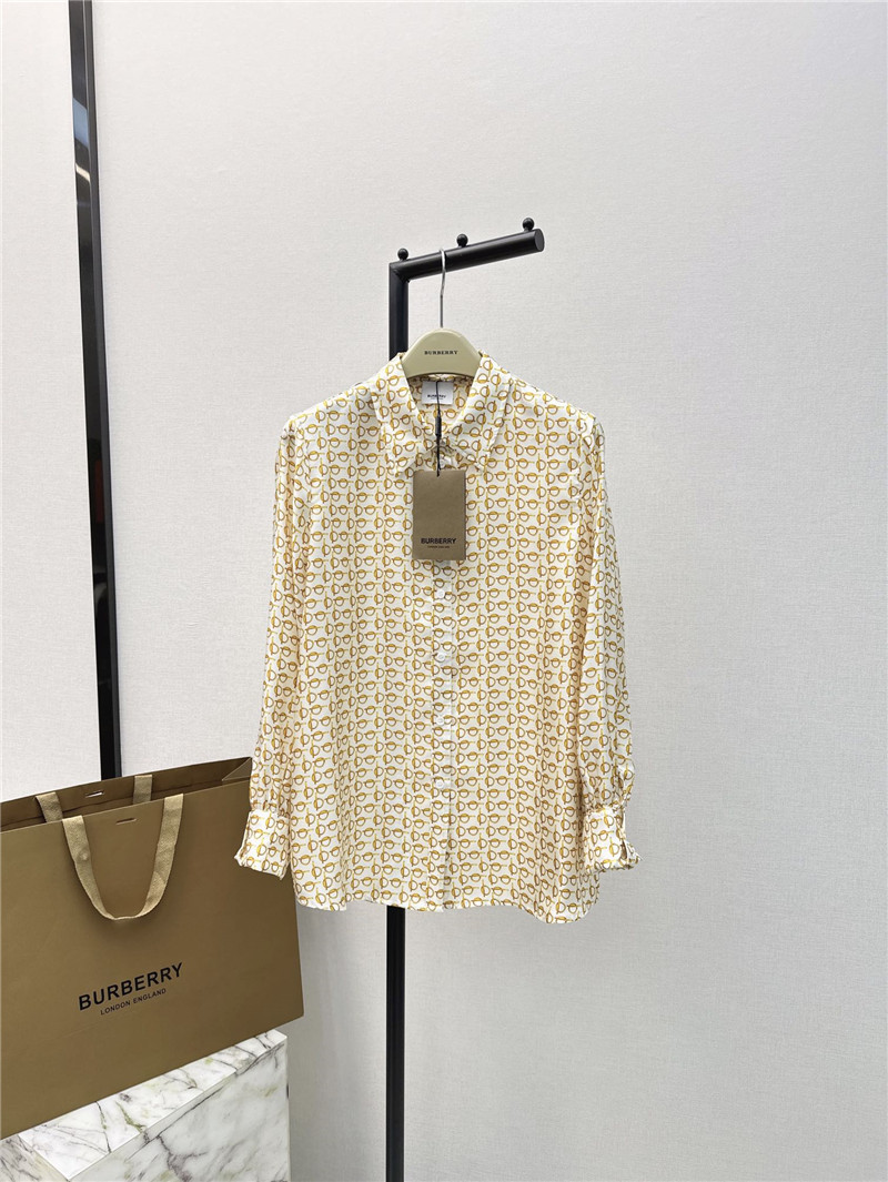 Burberry b letter print silk shirt