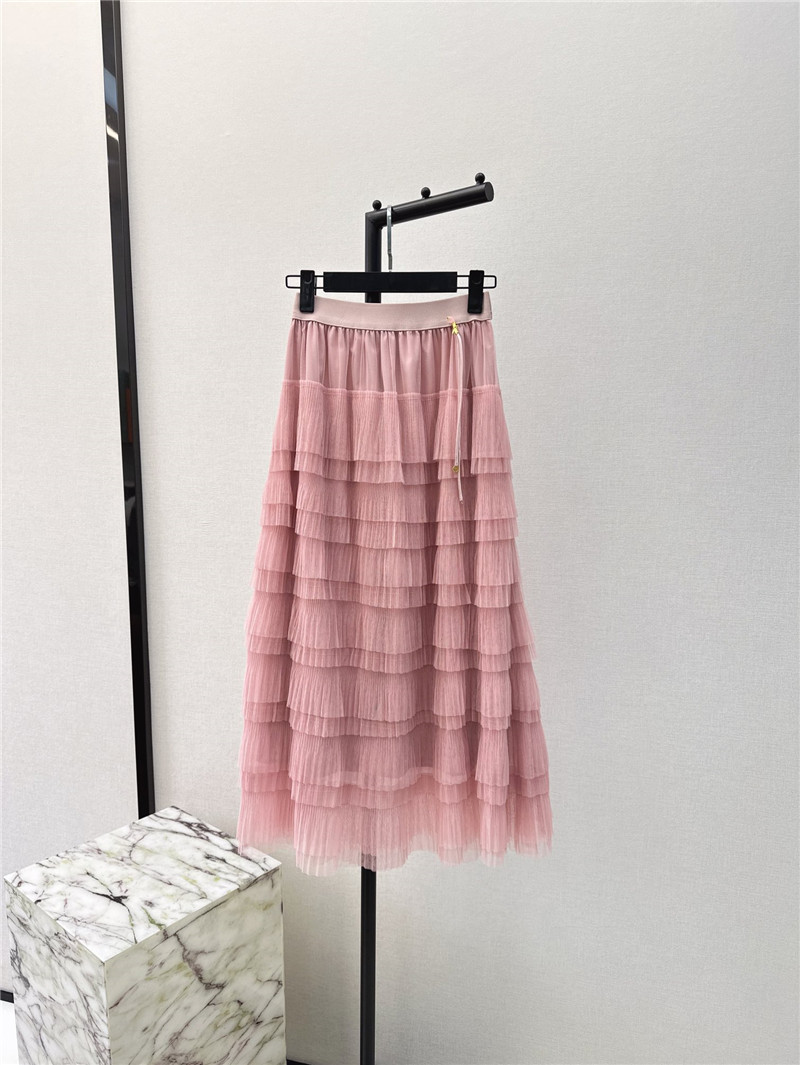 miumiu new heavy layered mesh skirt