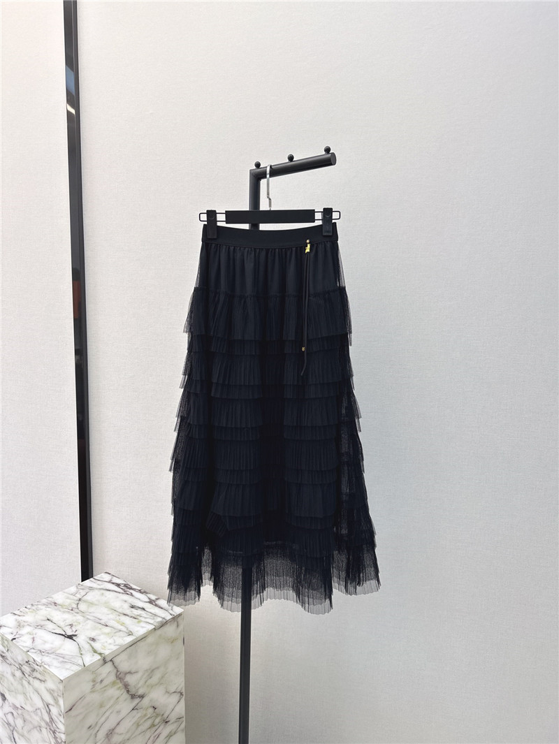 miumiu new heavy layered mesh skirt