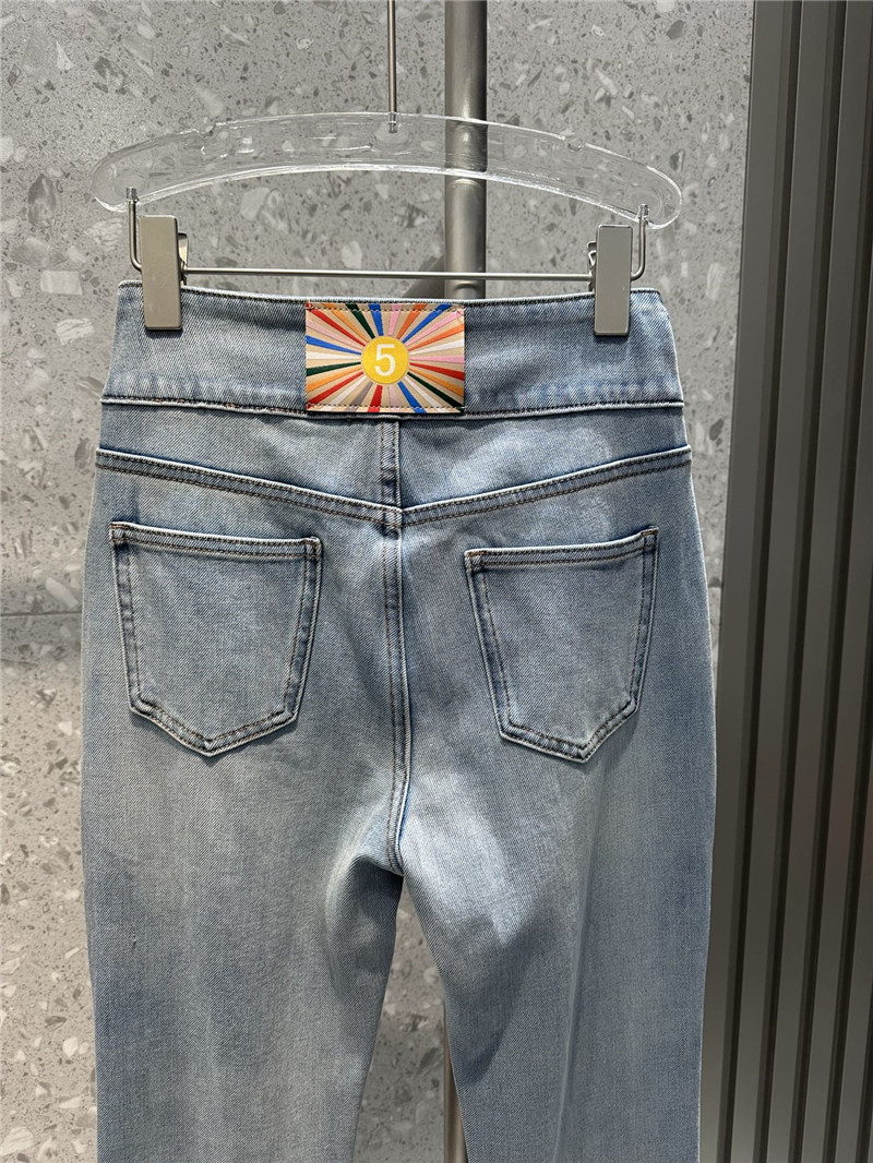 Ch**el high elastic two button retro spicy jeans