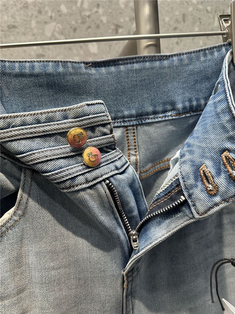 Ch**el high elastic two button retro spicy jeans