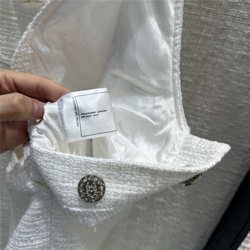 Ch**el white moonlight jellied soft tweed overalls jumpsuit