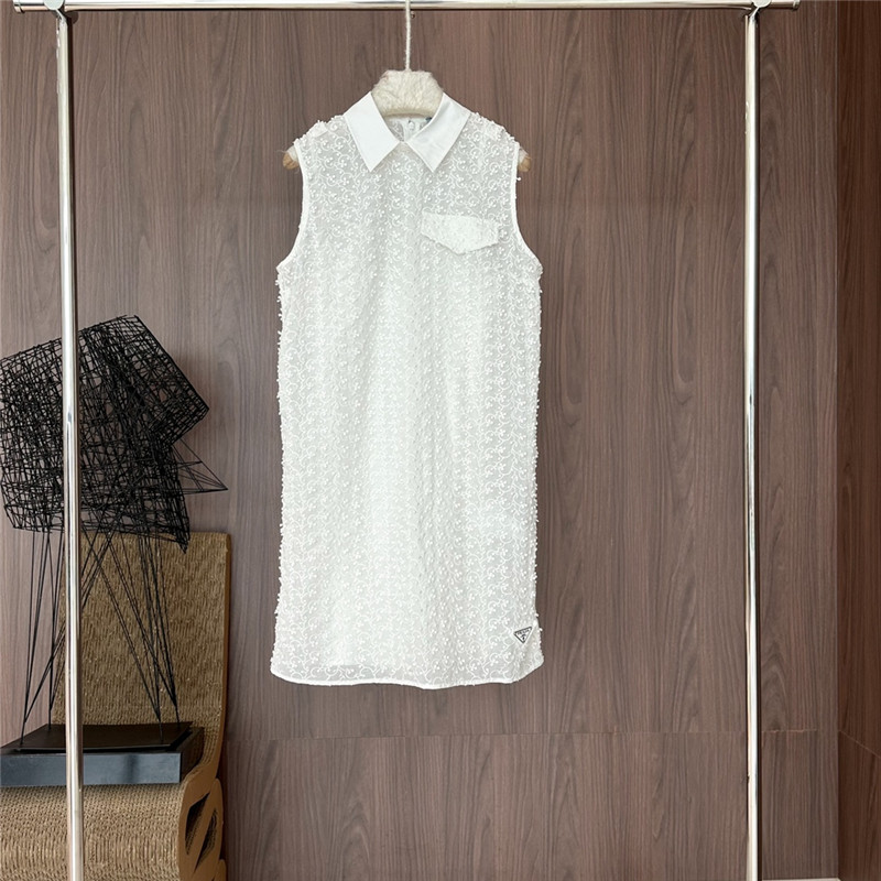 prada lapel three-dimensional bouquet two-piece set