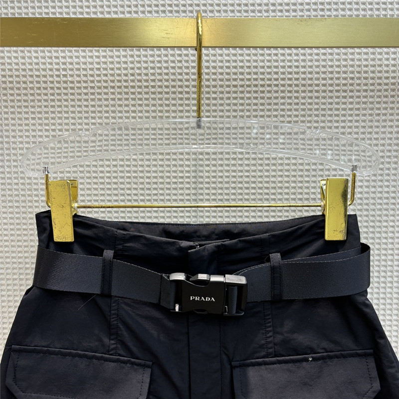 prada workwear fan buckle high waist A-line shorts