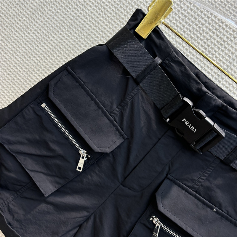 prada workwear fan buckle high waist A-line shorts