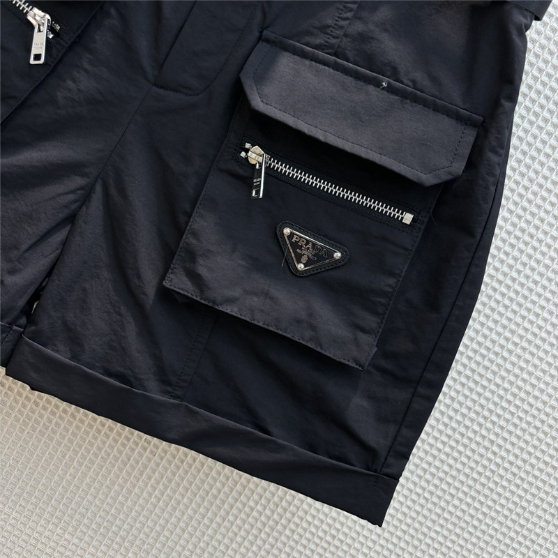 prada workwear fan buckle high waist A-line shorts