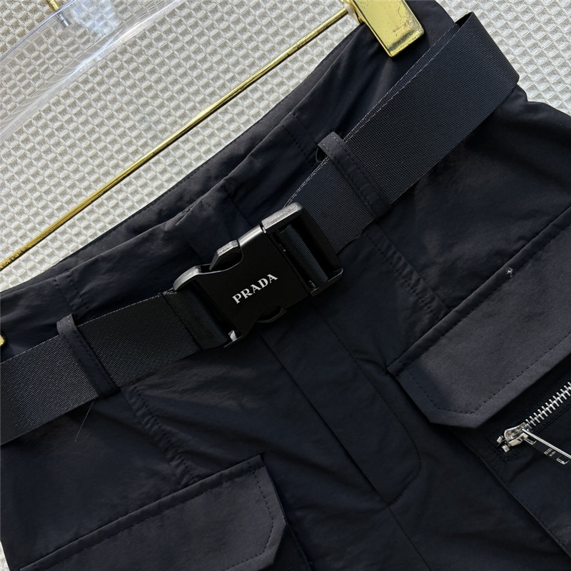 prada workwear fan buckle high waist A-line shorts