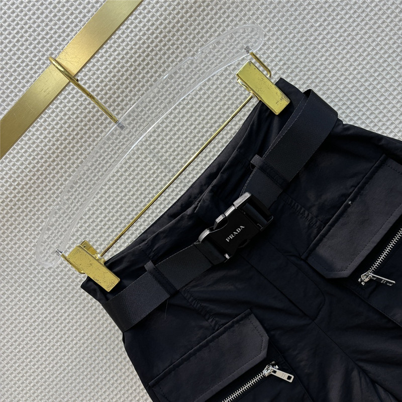 prada workwear fan buckle high waist A-line shorts