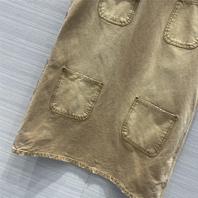 Pra*a washed distressed work pocket dress