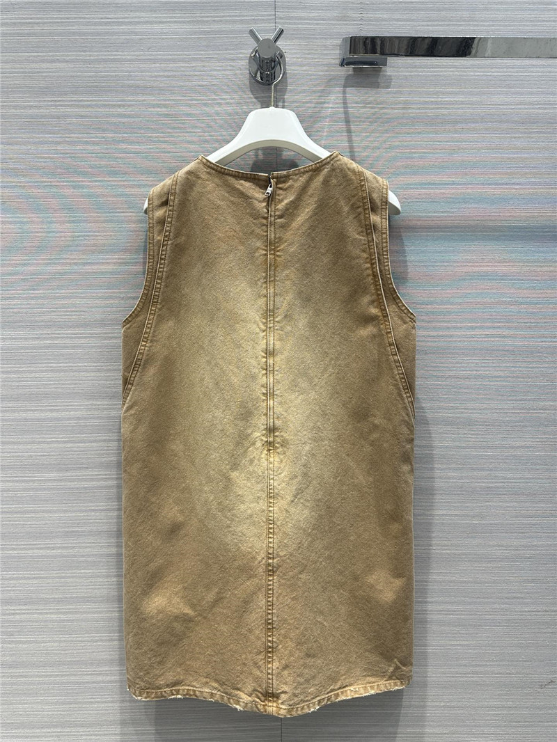 Pra*a washed distressed work pocket dress