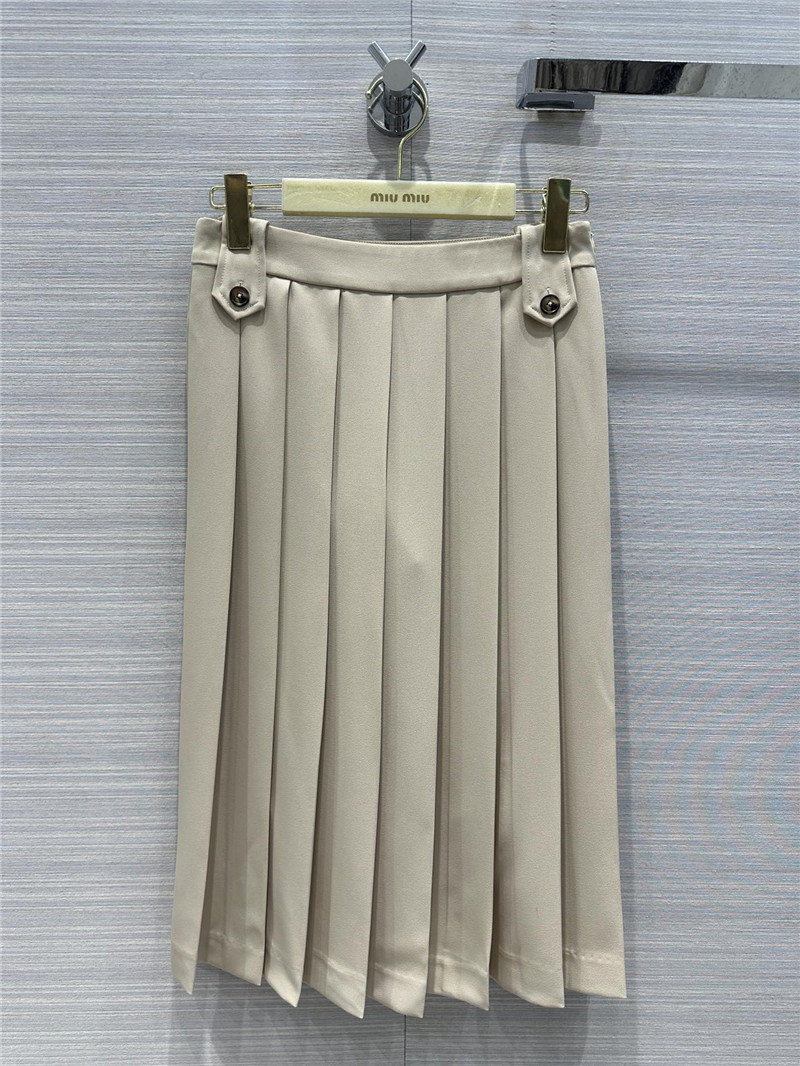 miumiu retro British preppy mid-length pleated skirt