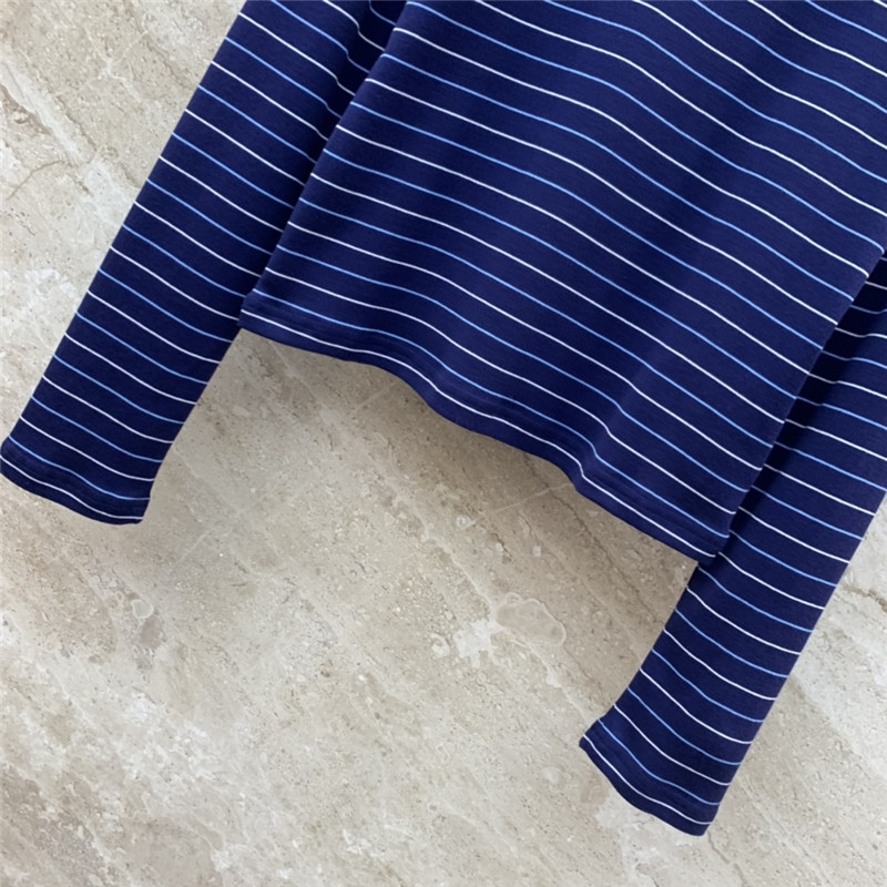 miumiu striped contrast print long-sleeved T-shirt