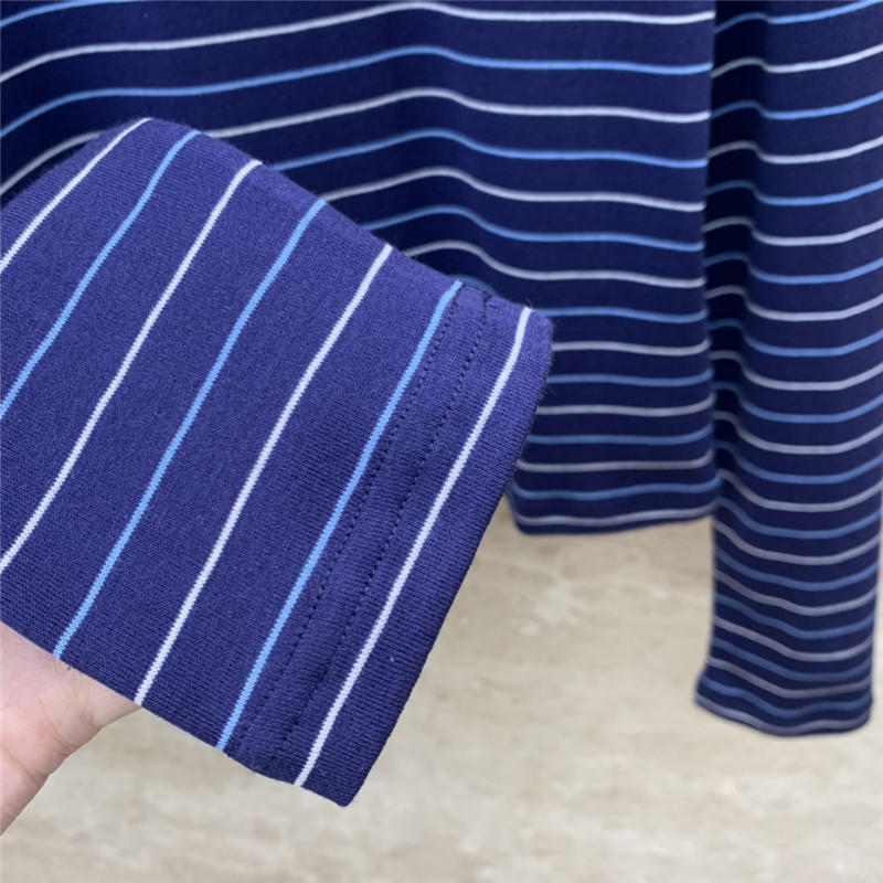 miumiu striped contrast print long-sleeved T-shirt